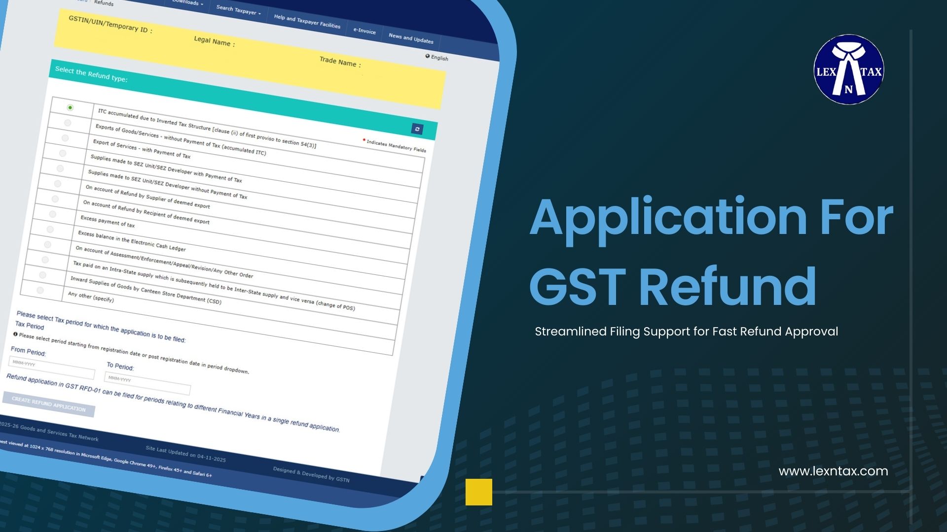 Application For GST Refund Complete Filing Guide